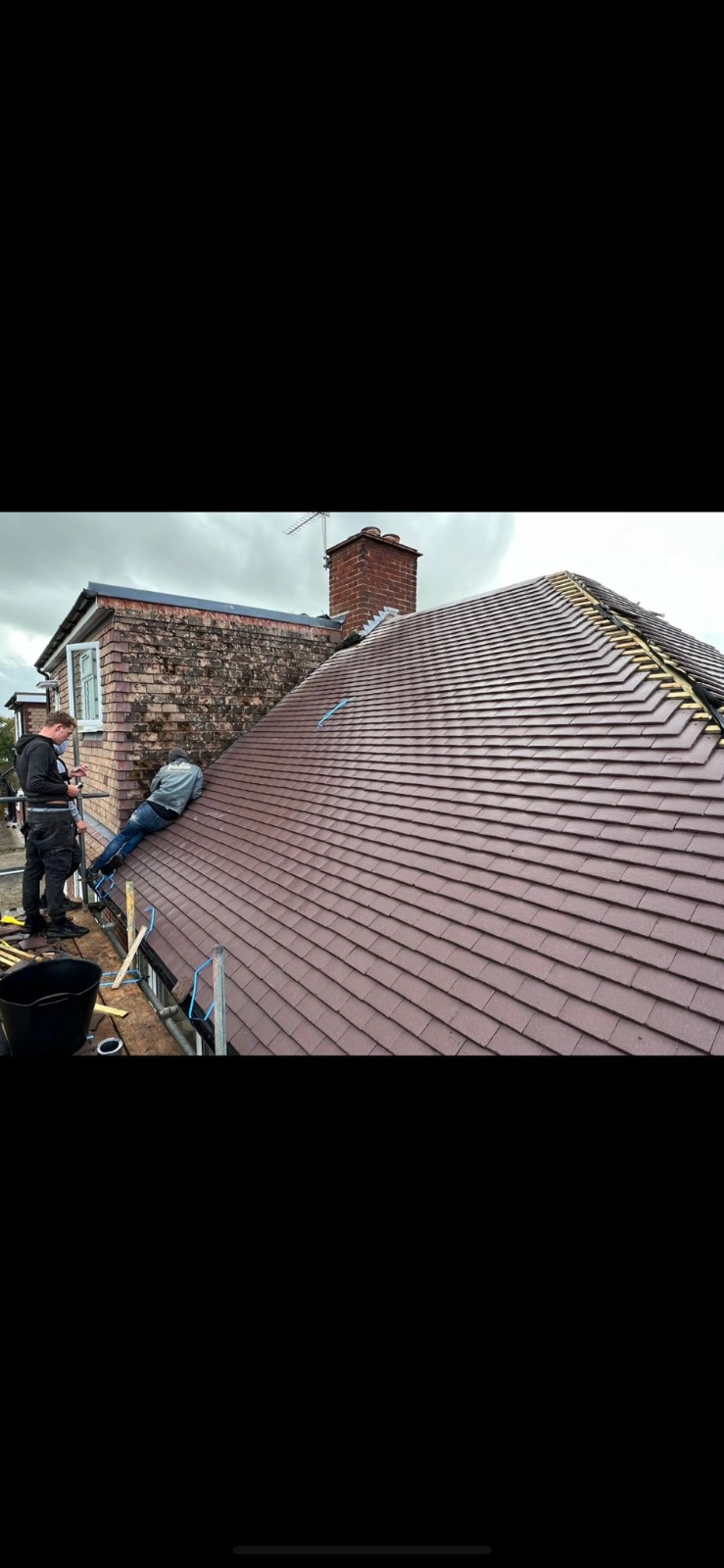 Completed chimney work
